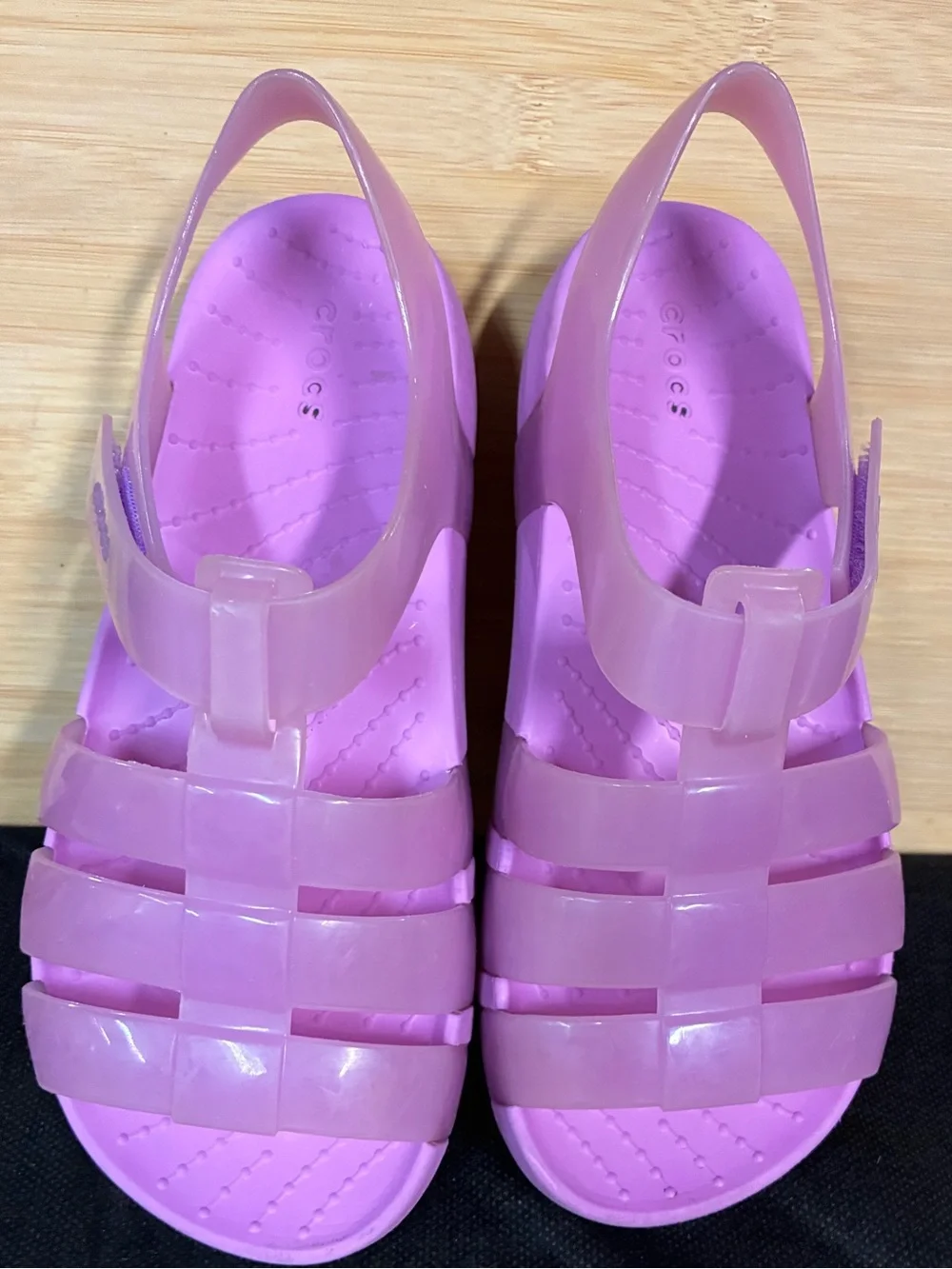 CROCS lavender Jelly Fisherman Sandals - Size 1